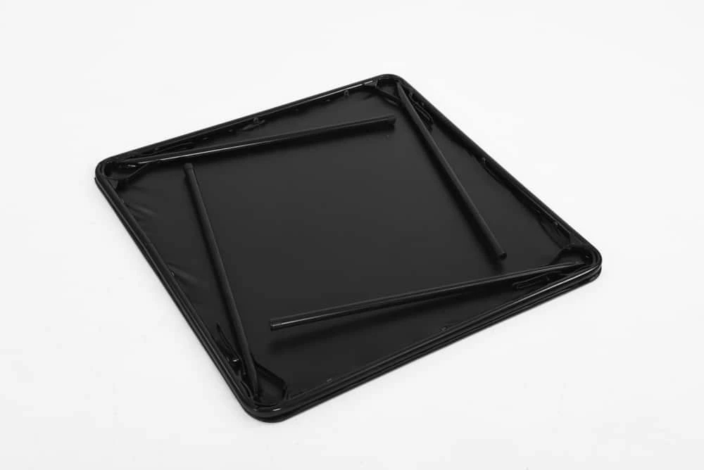 For Living 34-in X 34-in Portable Vinyl Top Metal Folding Card Game/Activity Table, Black - Image 6
