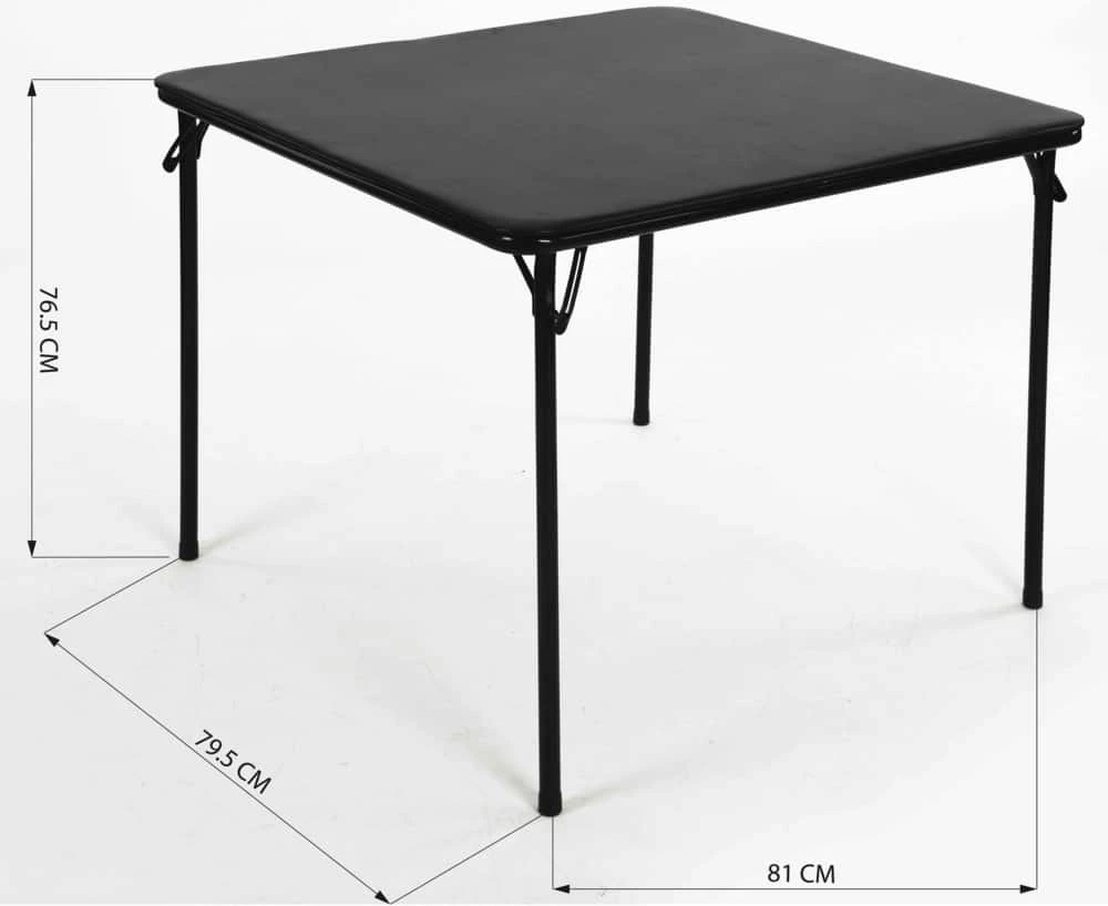 For Living 34-in X 34-in Portable Vinyl Top Metal Folding Card Game/Activity Table, Black - Image 7