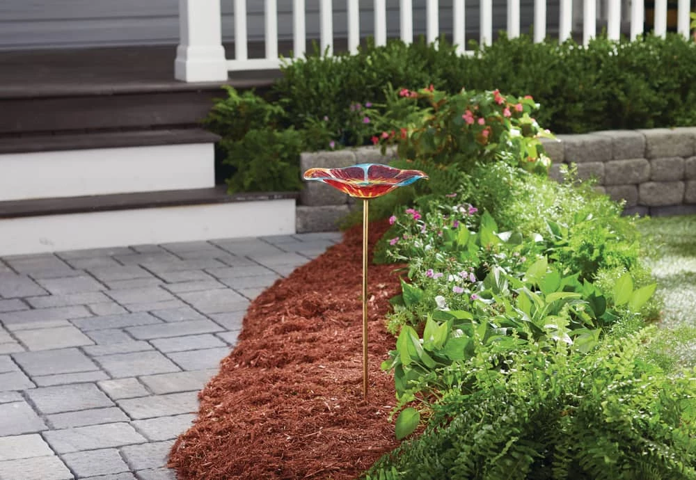 For Living Glass Metal Birth Bath & Garden Stake, 25.59-in, Multi-Colour - Image 2