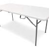 For Living 6-ft Heavy Duty Portable Plastic & Metal Folding Table With Handle, White
