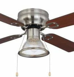 For Living Reversible 4-Blade 3-Speed Ceiling Fan With Lighting, 42-in, Beach/Walnut