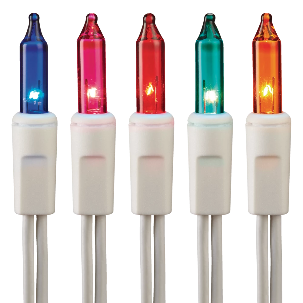 For Living Indoor Christmas Lights, 200 Multi-Colour Mini Incandescent Lights, White Wire
