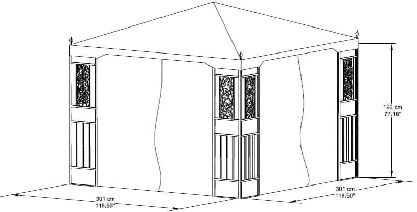 For Living Fabric Outdoor/Patio Gazebo Walls For Lakeside Collection, Beige, 118x118x79-in - Image 4