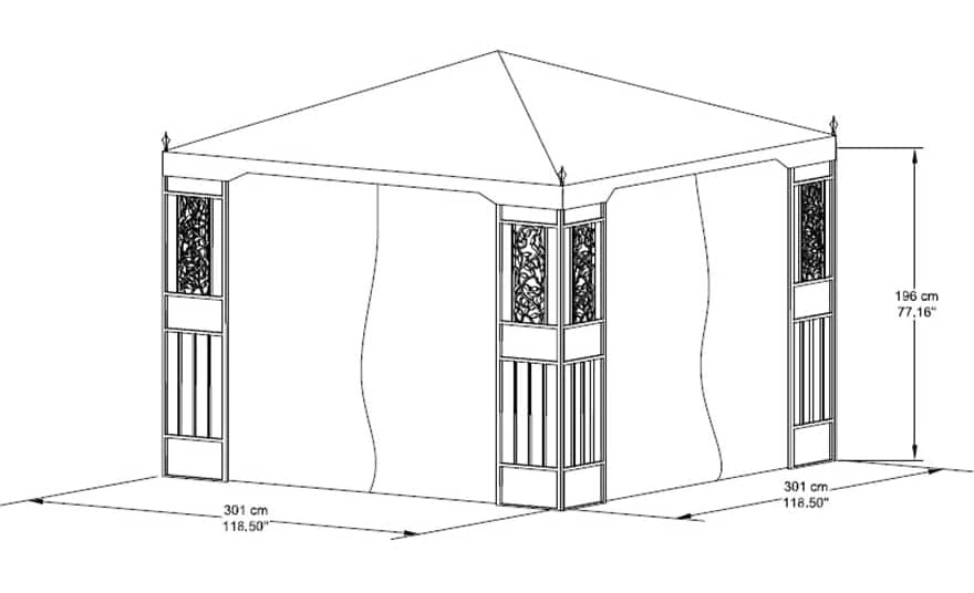 For Living Fabric Outdoor/Patio Gazebo Walls For Lakeside Collection, Beige, 118x118x79-in - Image 5
