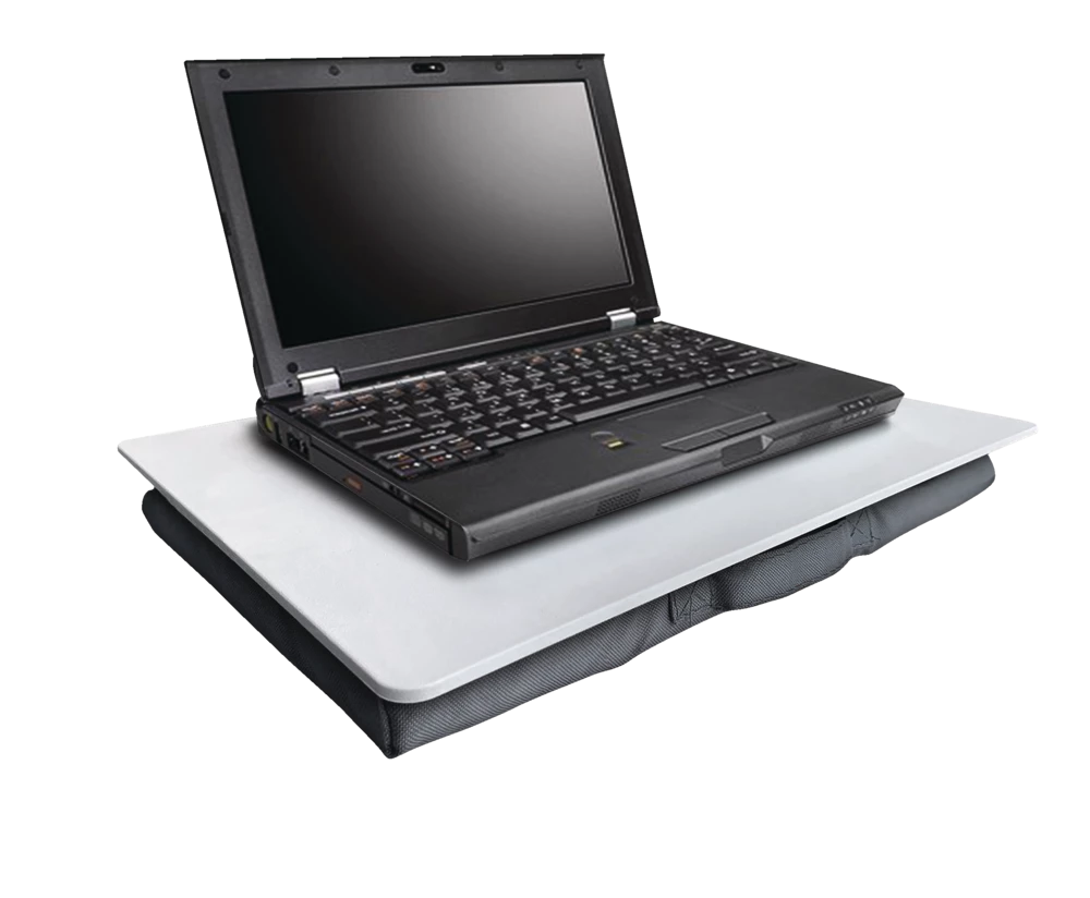 For Living Portable Padded Lap Desk, Fits Laptops Up To 16-in, Grey