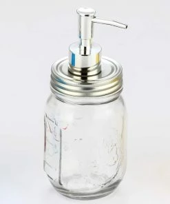 For Living Glass Mason Jar Soap Dispenser, Clear, 400-ml