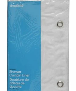 For Living Medium Weight Shower Curtain Liner, Assorted Colours, 70-in X 72-in