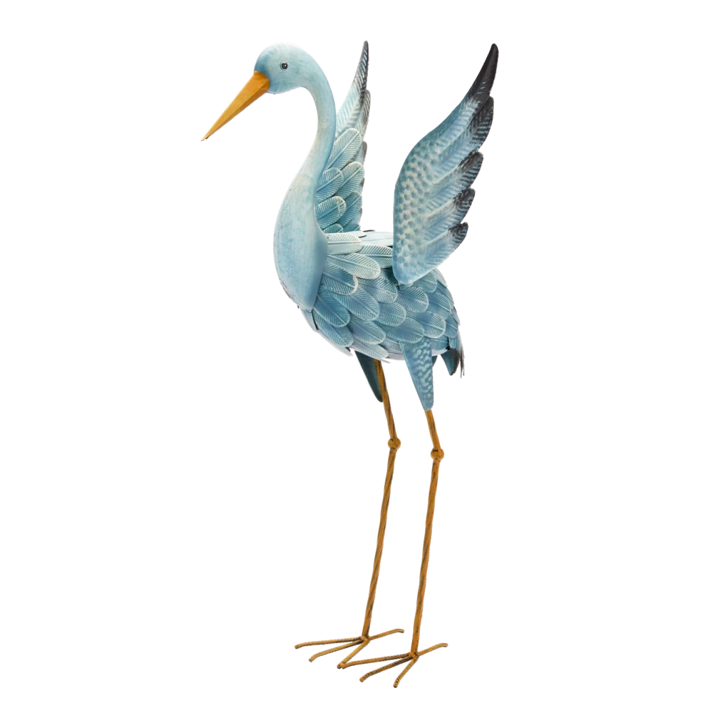 For Living Flying Crane Garden Statue & Lawn Ornament, 33.86-in, Blue