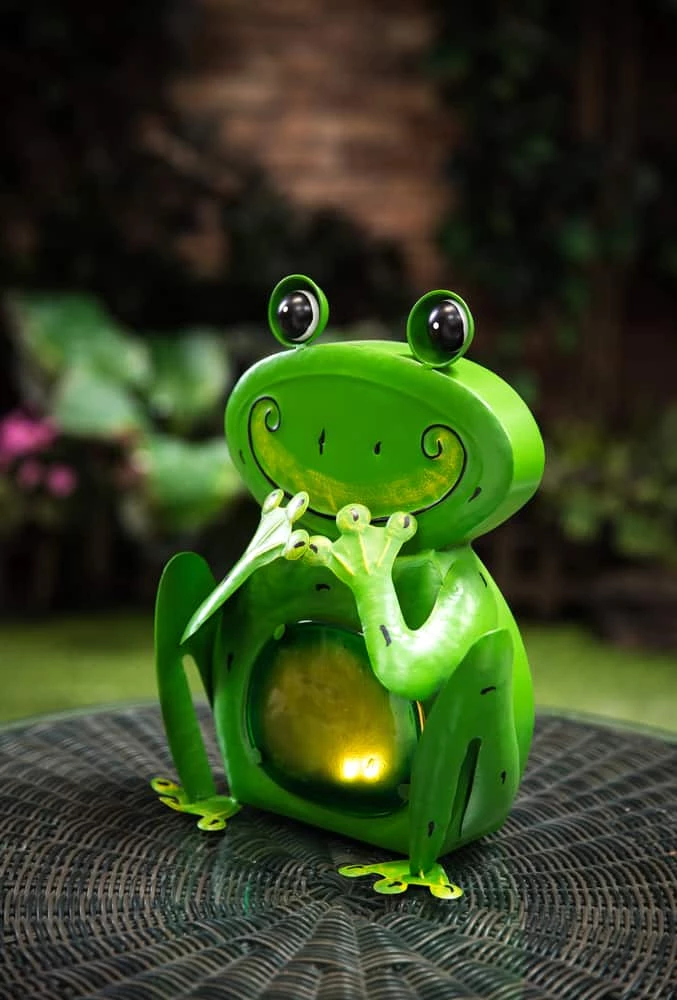 For Living Frog Lawn Ornament With LED Lights, 12.99-in - Image 4