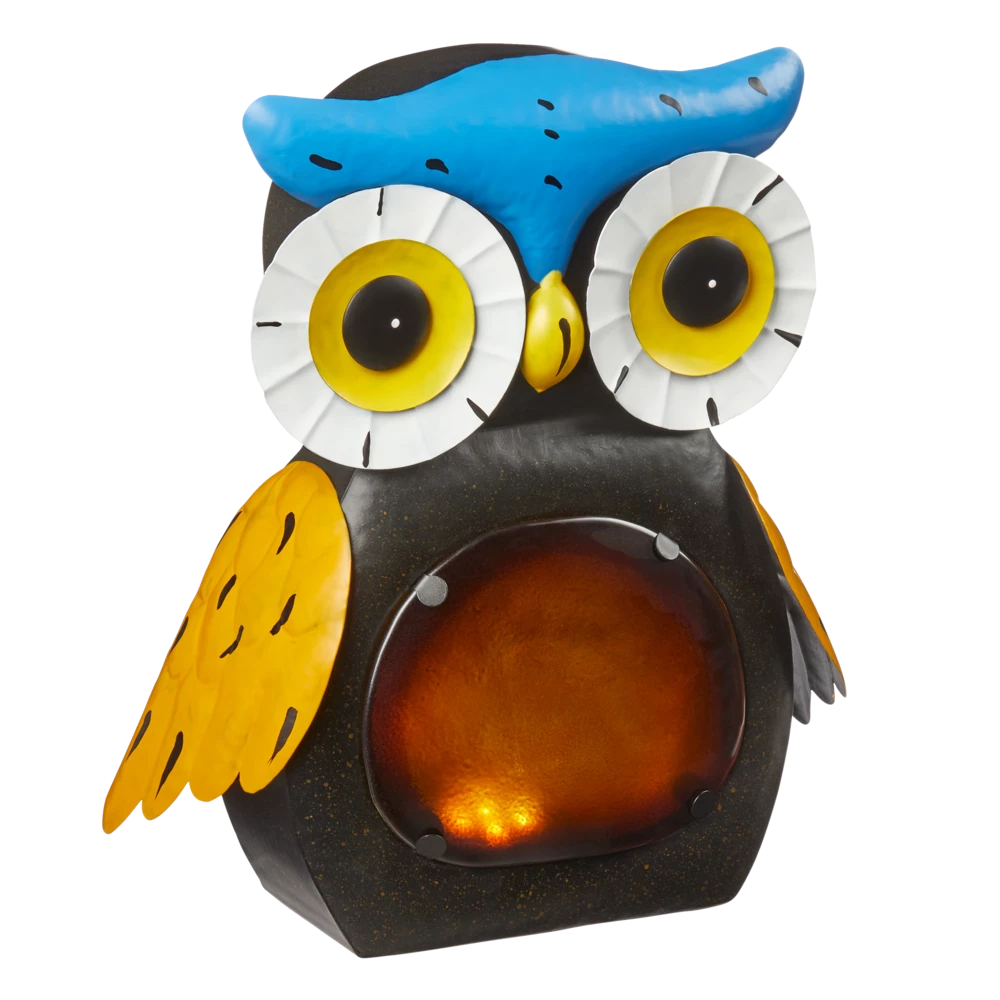 For Living Owl Lawn Ornament With LED Lights, 11.22 In
