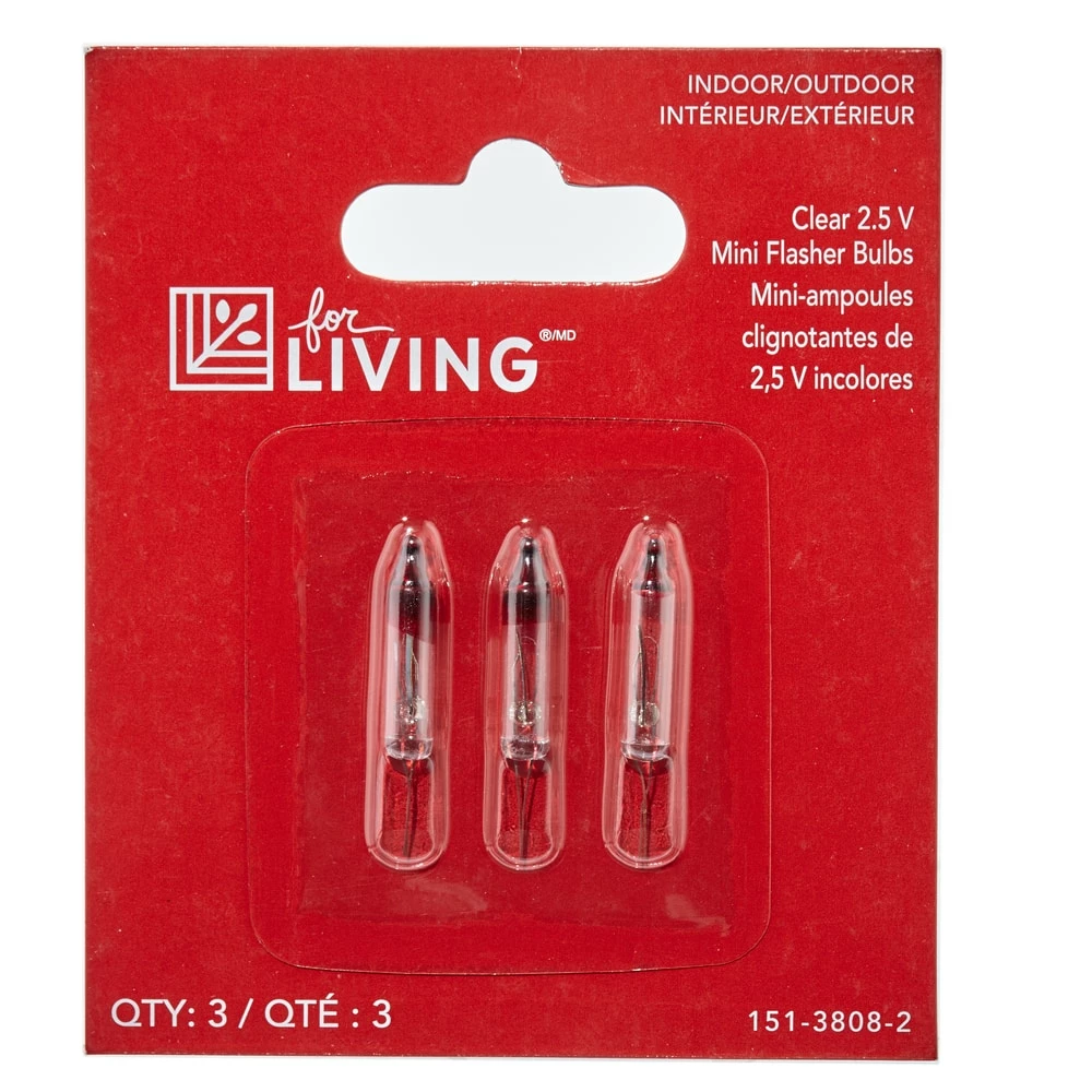 For Living Mini Christmas Lights Replacement Bulbs 2.5V, 5 Incandescent Lights, Twinkling