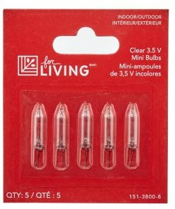 For Living Mini Christmas Lights Replacement Bulbs 3.5V, 5 Incandescent Lights