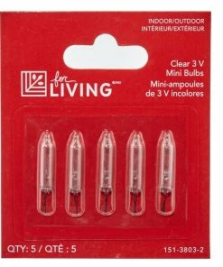 For Living Mini Christmas Lights Replacement Bulbs 3V, 5 Incadescent Lights