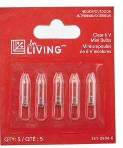 For Living Mini Christmas Lights Replacement Bulbs 6V, 5 Incadescent Lights