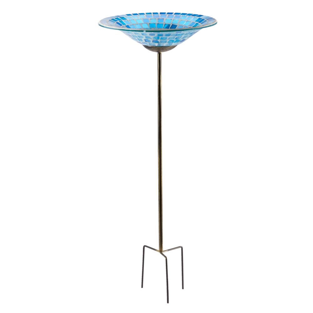 For Living Mosaic Glass Garden Stake & Bird Bath, 26-in - Image 2