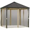 For Living Square Fabric Outdoor/Patio Gazebo Netting For Crawford Gazebo, Brown, 95x95x80-in