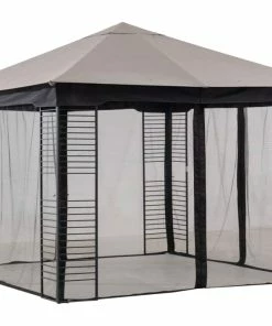 For Living Metropolis Outdoor/Patio Gazebo Netting For Soft-Top Gazebo, Black