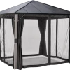 For Living Rockport Outdoor/Patio Gazebo Netting For Hard-Top Gazebo, Black, 103x103x81-in