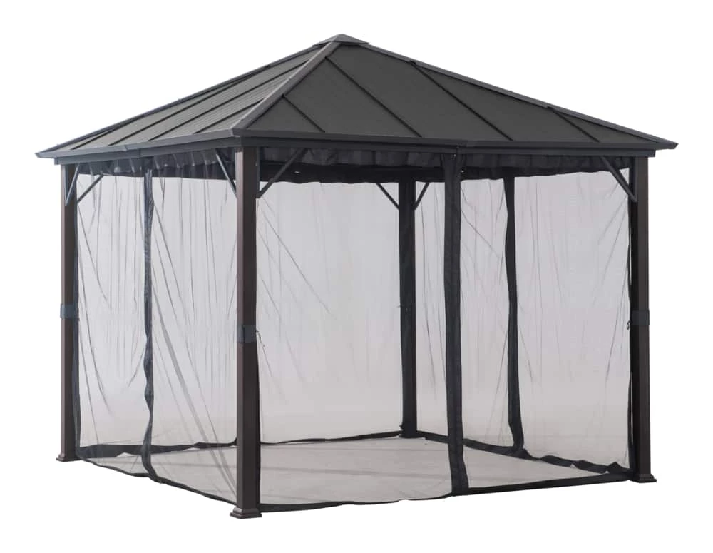 For Living Rockport Outdoor/Patio Gazebo Netting For Hard-Top Gazebo, Black, 103x103x81-in - Image 2