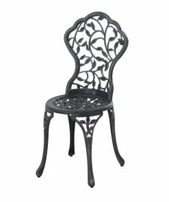 For Living Nottingham Aluminum Cast Outdoor/Patio/Balcony Bistro Set, Black, 3-pc