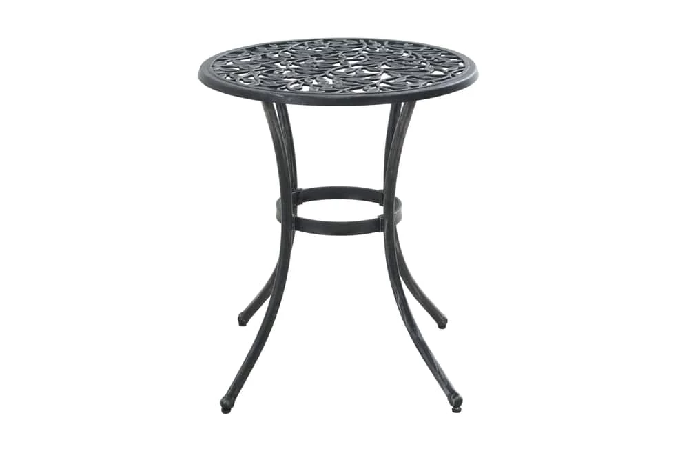 For Living Nottingham Aluminum Cast Outdoor/Patio/Balcony Bistro Set, Black, 3-pc - Image 2