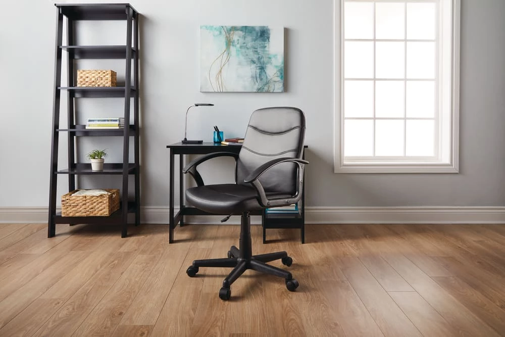 For Living Faux Leather Height Adjustable Executive Swivel Office/Desk Chair, Black - Image 7