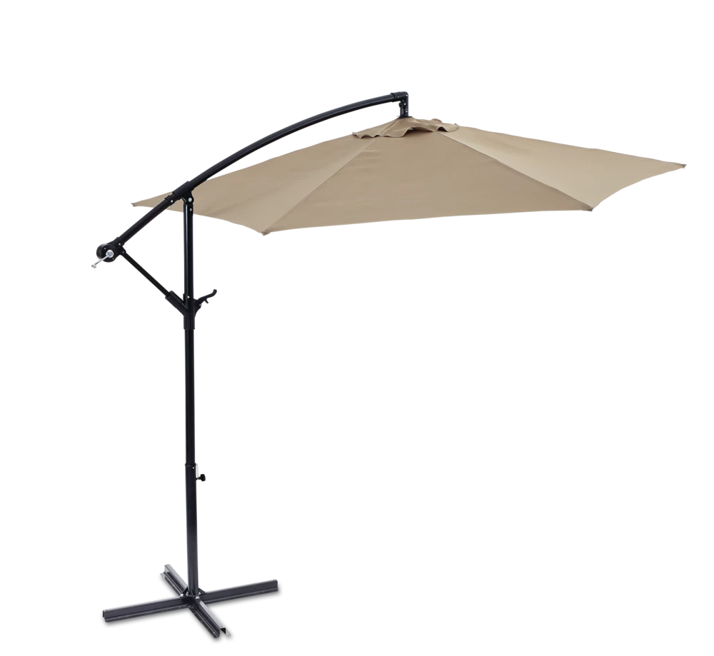 For Living Outdoor/Patio Offset Umbrella W/ Crank Handle, Beige, 10-ft - Image 2