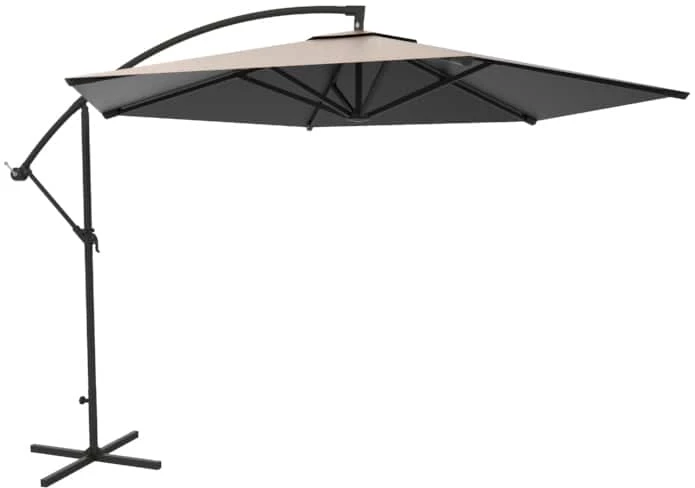 For Living Outdoor/Patio Offset Umbrella W/ Crank Handle, Beige, 10-ft