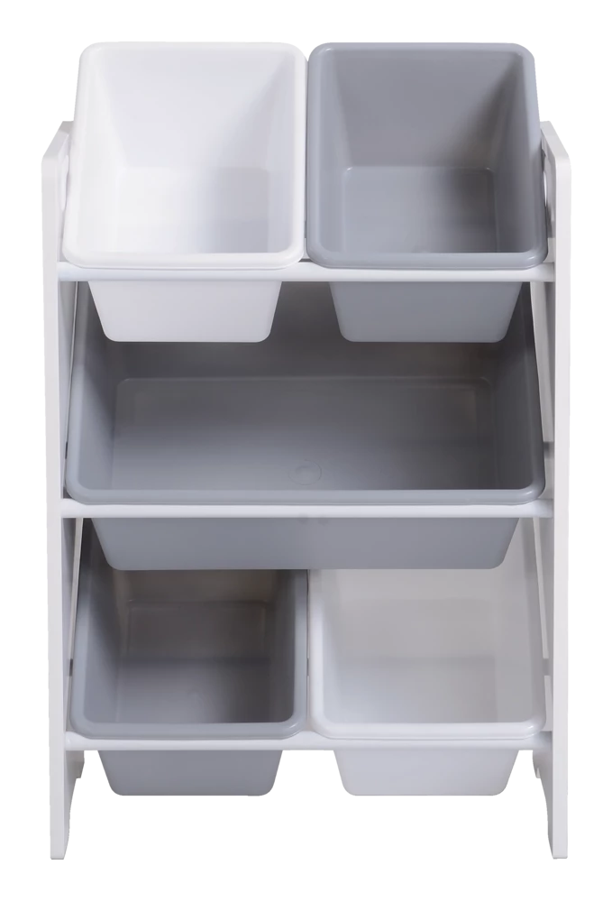 For Living 5-Bin Storage Organizer For Toys/Bedroom/Playroom/Mudroom, White - Image 3