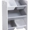 For Living 5-Bin Storage Organizer For Toys/Bedroom/Playroom/Mudroom, White