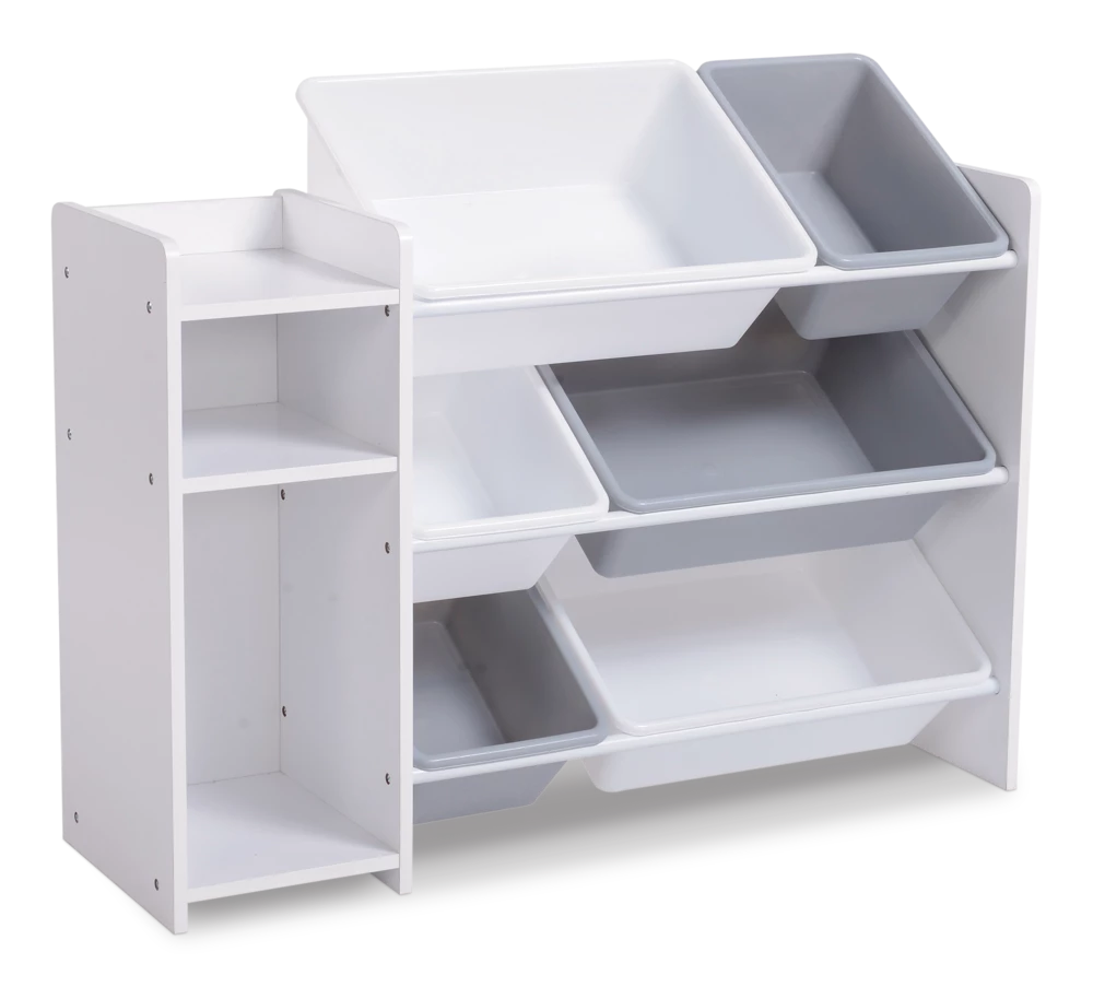 For Living 6-Bin Storage Organizer Bookshelf For Toys/Bedroom/Playroom/Mudroom, White - Image 2