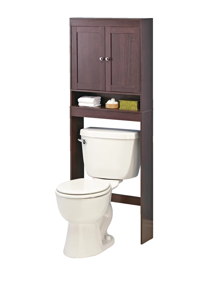 For Living Orleans 2-Door Over-The-Toilet Spacesaver Bathroom Storage Cabinet, Espresso - Image 2