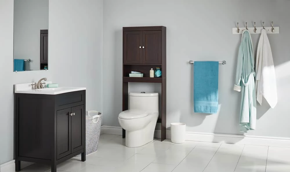 For Living Orleans 2-Door Over-The-Toilet Spacesaver Bathroom Storage Cabinet, Espresso - Image 3