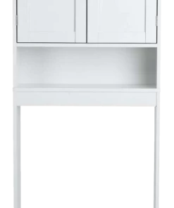 For Living Orleans 2-Door Over-The-Toilet Spacesaver Bathroom Storage Cabinet, White