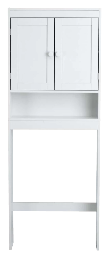 For Living Orleans 2-Door Over-The-Toilet Spacesaver Bathroom Storage Cabinet, White