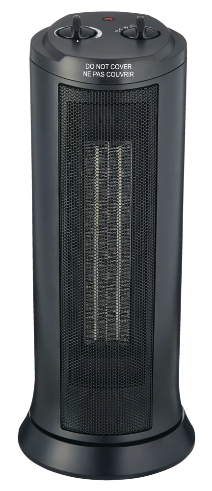 For Living Oscillating Tower Ceramic Space Heater W/Thermostat, 1500W, Black - Image 2