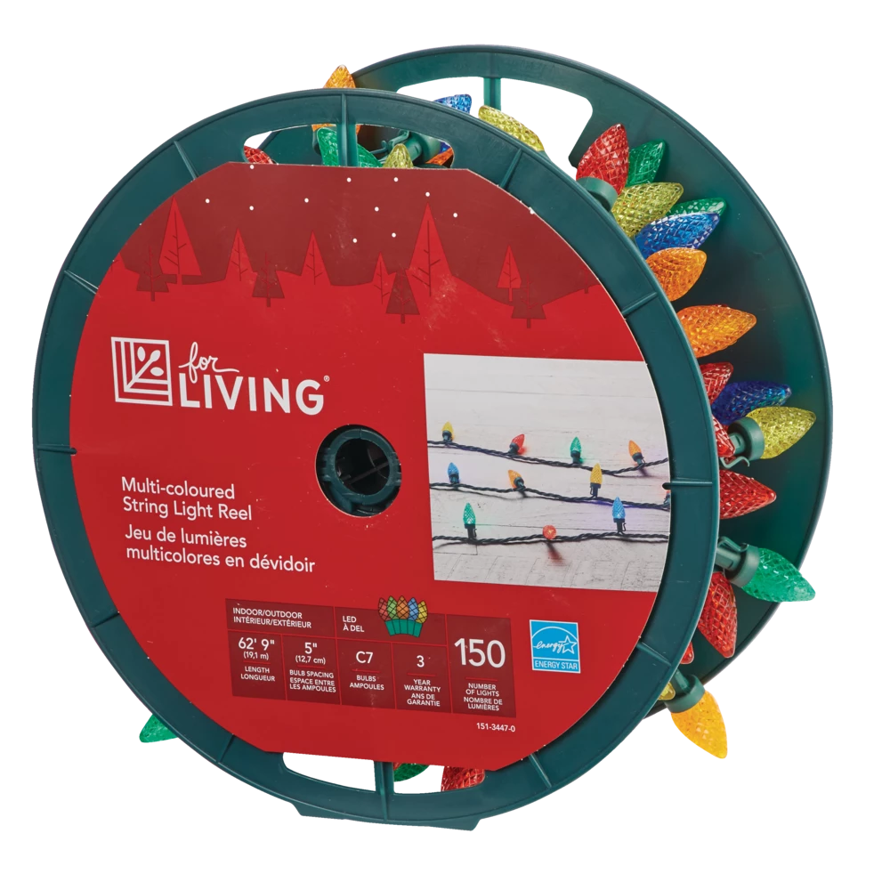 For Living Outdoor C7 Christmas Lights, 150 LED Lights, Multi-colour - Image 3