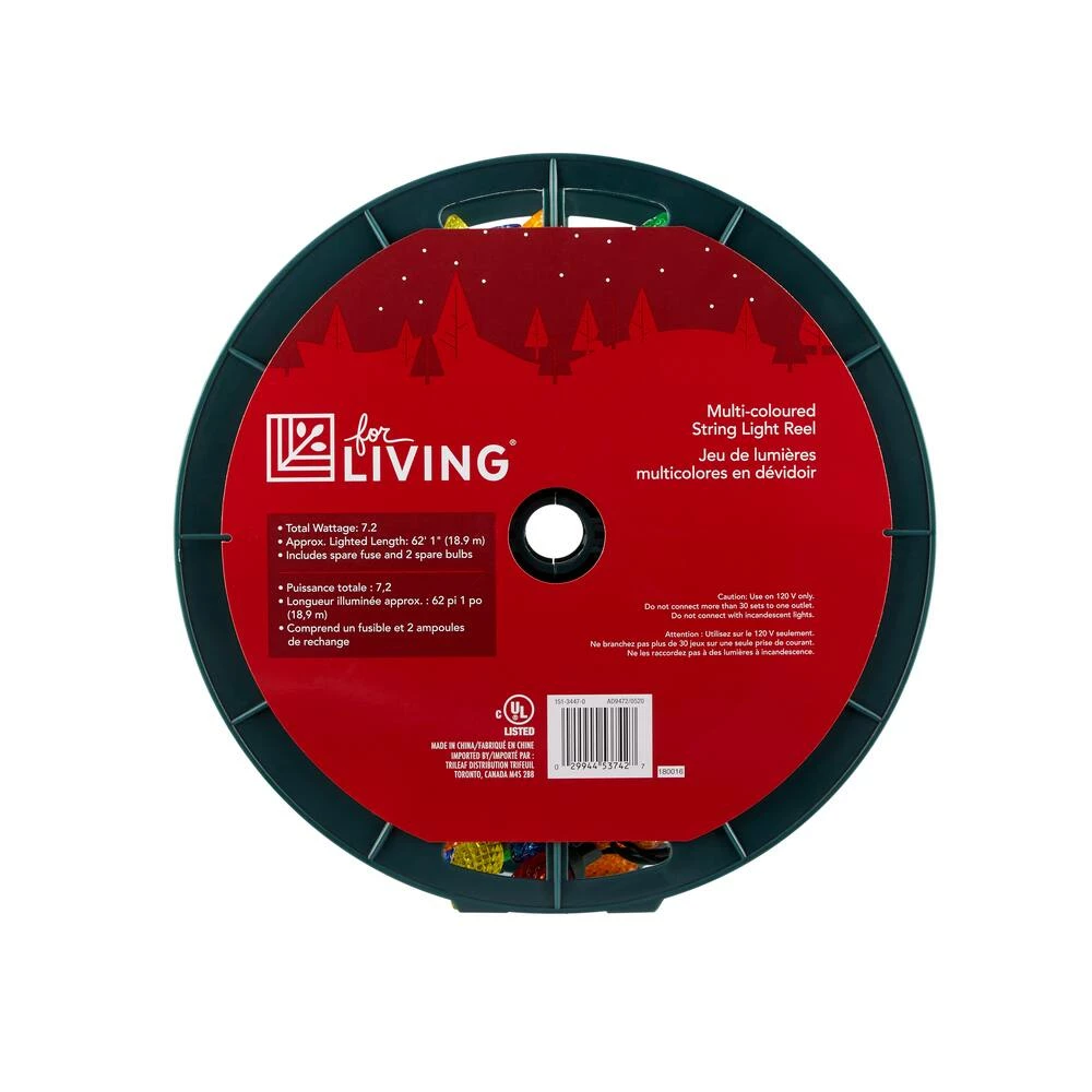 For Living Outdoor C7 Christmas Lights, 150 LED Lights, Multi-colour - Image 5