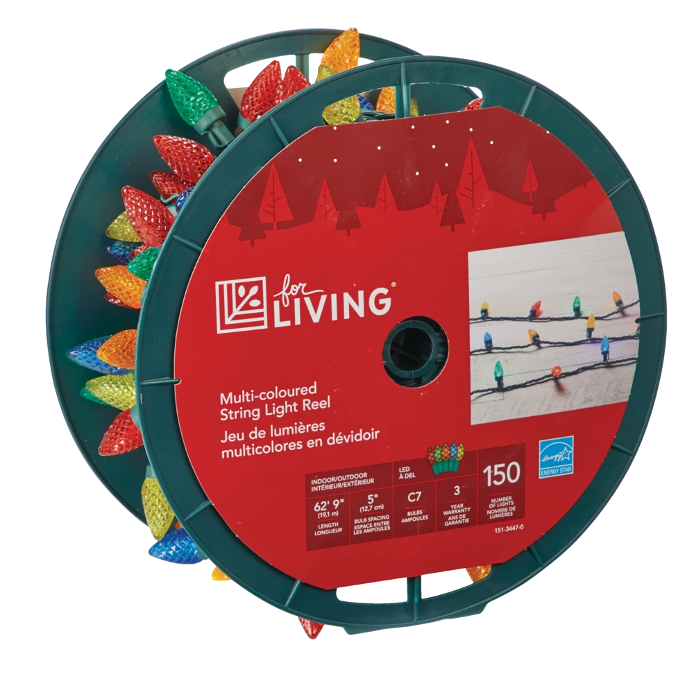 For Living Outdoor C7 Christmas Lights, 150 LED Lights, Multi-colour - Image 4