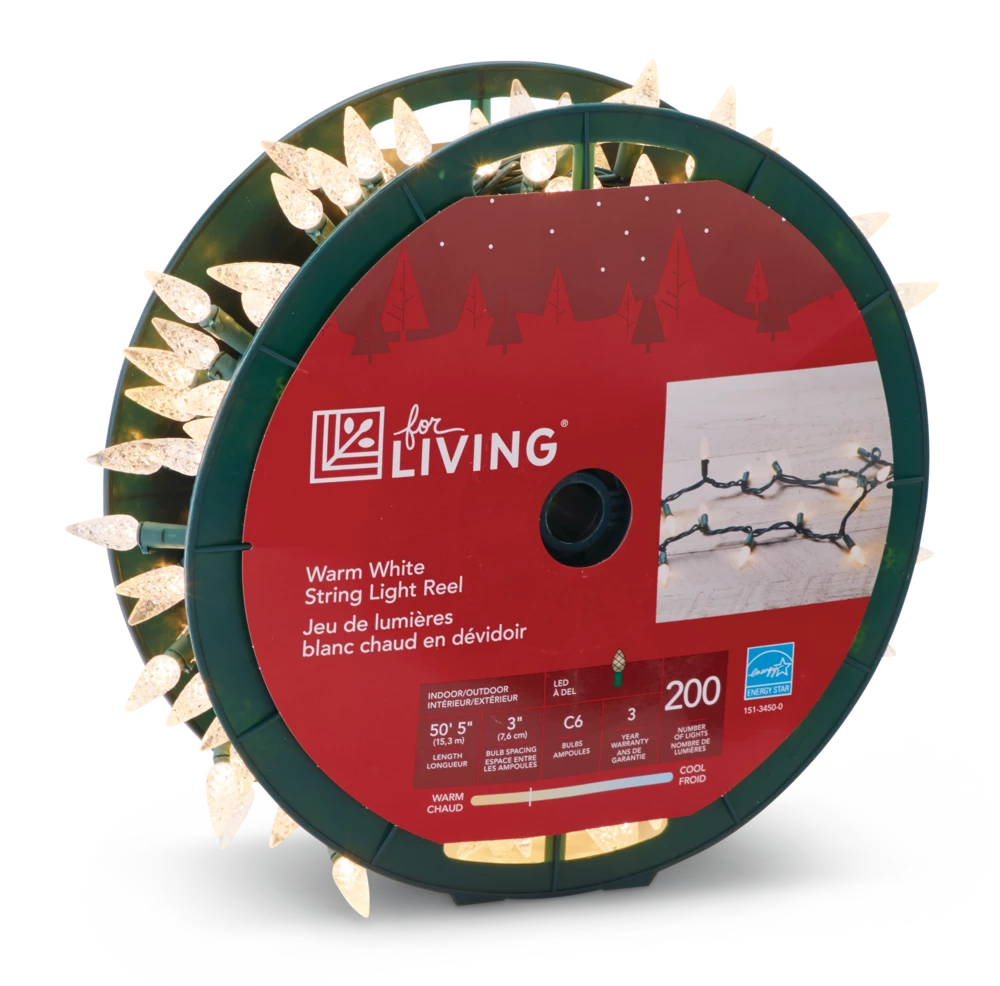 For Living Outdoor C6 Christmas Lights, 200 LED Lights, Warm White - Image 3