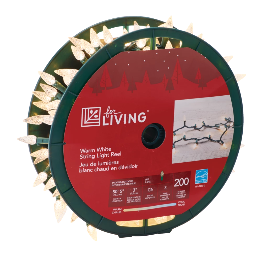 For Living Outdoor C6 Christmas Lights, 200 LED Lights, Warm White - Image 4