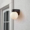 For Living Opal Glass Outdoor Wall Light, Black