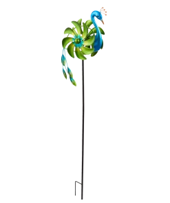 For Living Peacock Wind Spinner & Garden Stake, 47.64-in