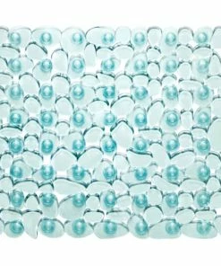 For Living Pebble Non-slip Back Bath Tub Mat, Blue, 27-in X 14-in