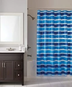 For Living PEVA Stripes Shower Curtain, 72-in X 72-in