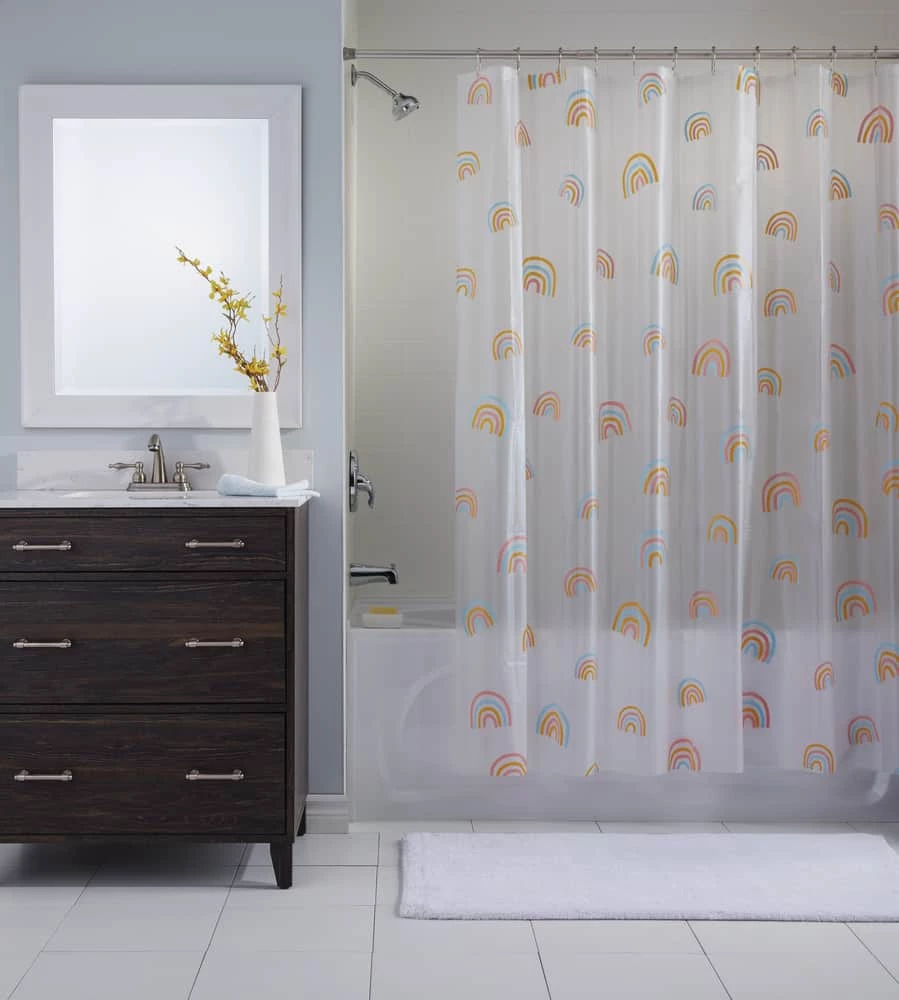 For Living Rainbows PEVA Shower Curtain