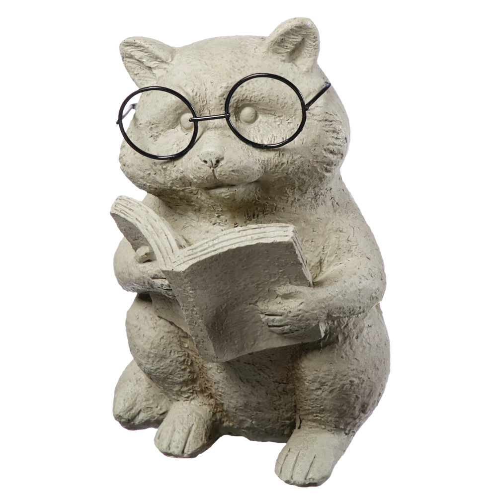 For Living Reading Animals With Glasses Statue & Lawn Ornament, 7.48 In, Assorted - Image 2