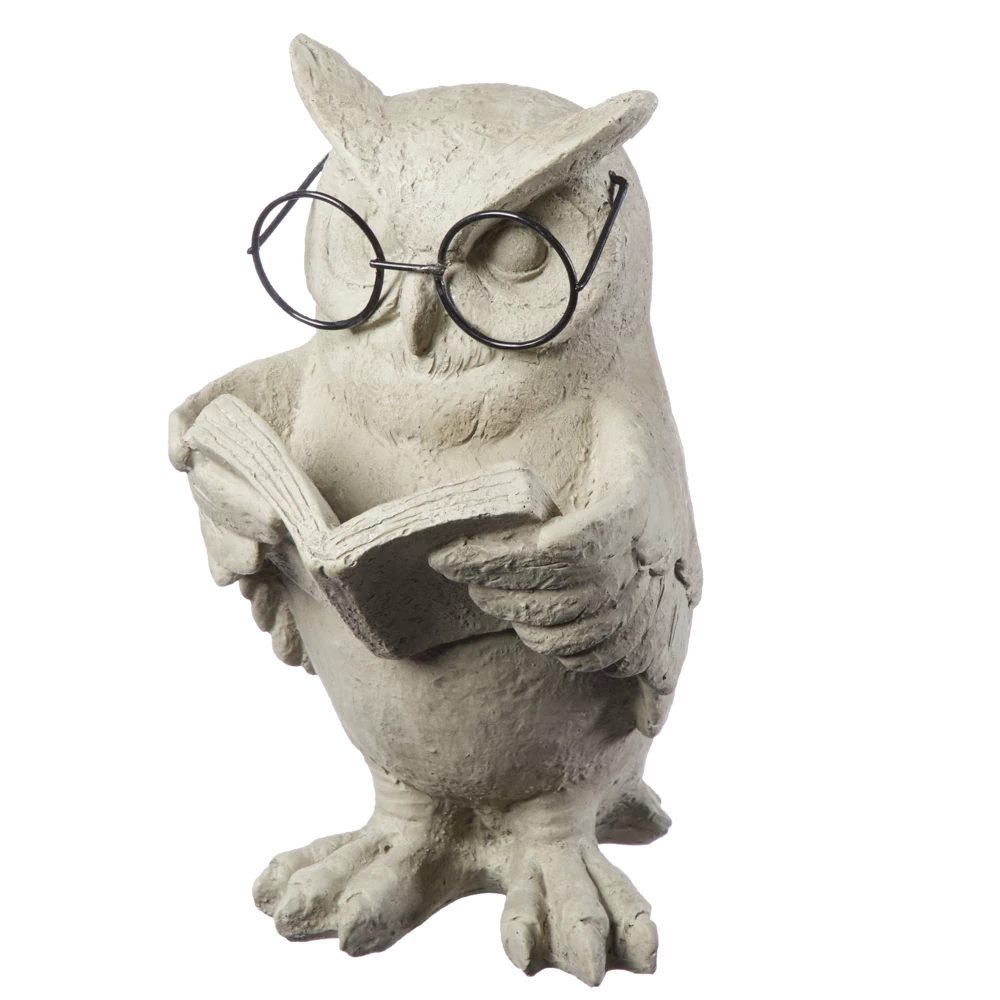For Living Reading Animals With Glasses Statue & Lawn Ornament, 7.48 In, Assorted