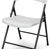 For Living Portable Indoor/Outdoor Contoured Plastic & Metal Folding Chair, White