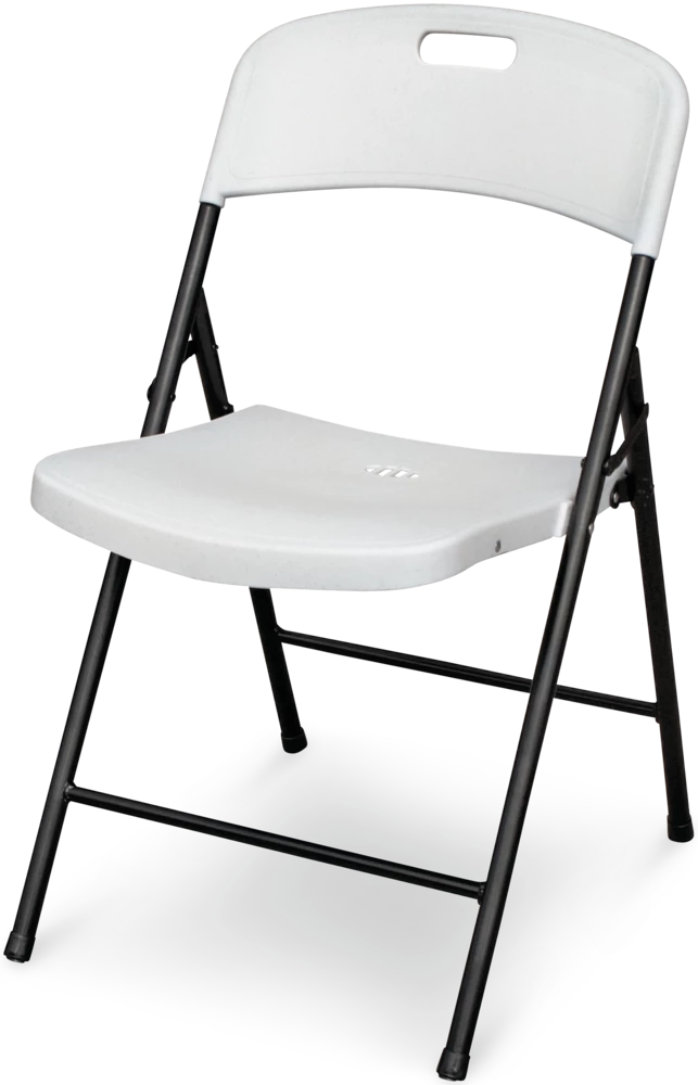 For Living Portable Indoor/Outdoor Contoured Plastic & Metal Folding Chair, White